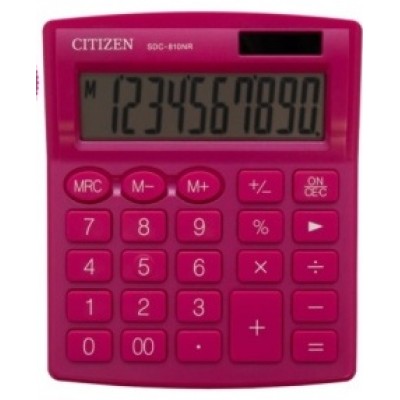 Калькулятор настольный Citizen SDC-810NR-PK 10 разр.двойное питание 102*124*25mm розовый